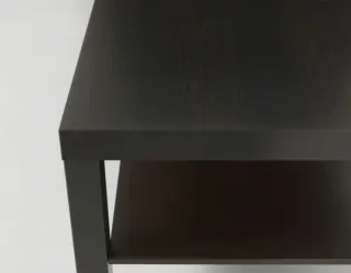 Mesa de centro cristal y madera wengué