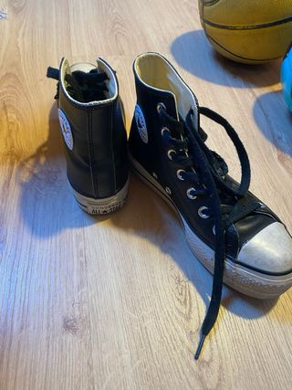 Converse All Star Plataforma Cuero Talla 36