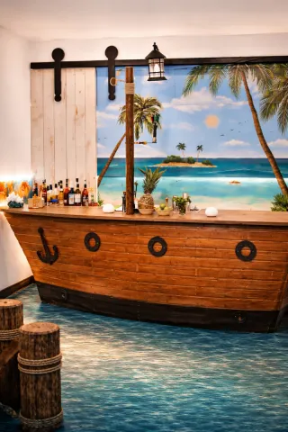 Barra de Bar Barco para Pub Discoteca o Hogar