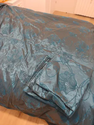 Funda Edredón Matrimonio Satinado Teal