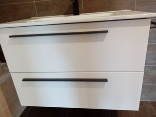 Mueble de baño blanco 80cm 2 cajones
