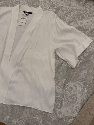 Blusa/Kimono Blanco Zara Talla M