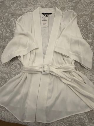 Blusa/Kimono Blanco Zara Talla M