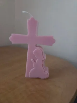 Vela de Comunión Rosa