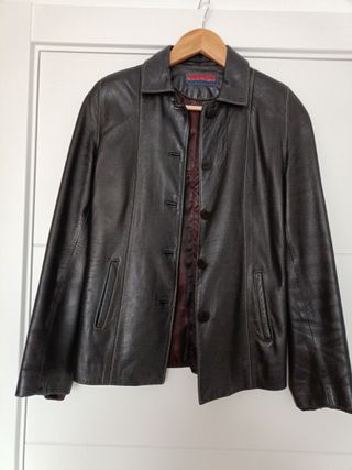 Chaqueta de cuero negra talla S