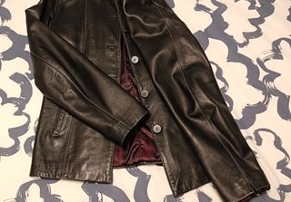 Chaqueta de cuero negra talla S
