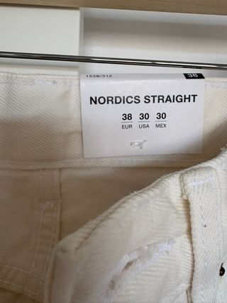 Pantalón Zara Recto Blanco Talla 36