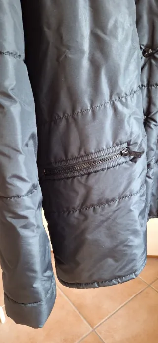 Giaccone donna Superior nero con finta pelliccia