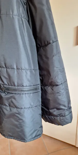 Giaccone donna Superior nero con finta pelliccia