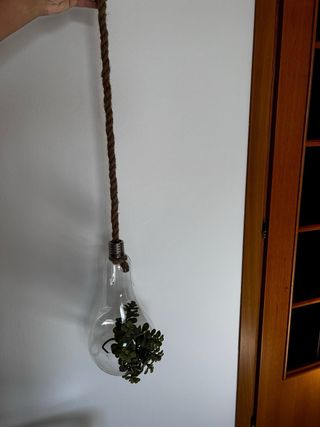 Vaso goccia vetro e corda juta