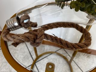 Vaso goccia vetro e corda juta