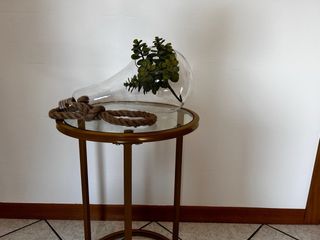 Vaso goccia vetro e corda juta