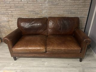 Sofá piel marrón