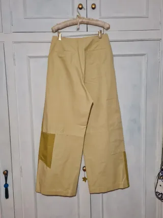 Pantalón Zara Wide Leg Color Block estilo cargo.