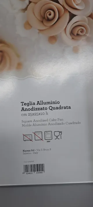 Teglia decora 25x25 h10