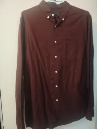 Camisa burdeos manga larga