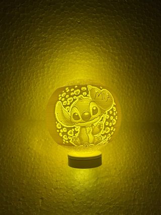 Lamparita Stitch personalizada nombre Mía