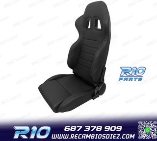 ASIENTO DEPORTIVO SEMI BAQUET UNIVERSAL LOOK SPARCO CUERO NE