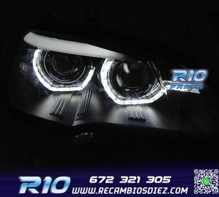 FAROS LED BMW X5 E70 07-13 OEM XENON OJOS ANGEL NEGRO