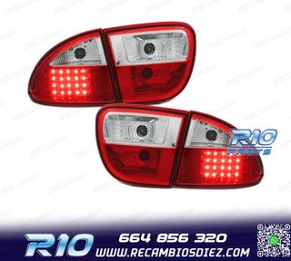 PILOTOS SEAT LEON 99-05 LED ROJO CROMO