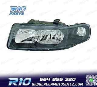 FARO IZQ PARA SEAT LEON TOLEDO 99-05 FONDO NEGRO