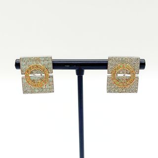 Pendientes Oro Blanco y Amarillo 18K, 8.28gr