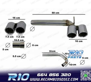 KIT ESCAPE BMW F30 F31 LOOK M3 COLAS DOBLES AMBOS LADOS