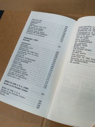 Libro Bruce Springsteen Canciones 1
