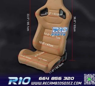 ASIENTO DEPORTIVO SEMI BAQUET ESTILO RS CUERO BEIGE