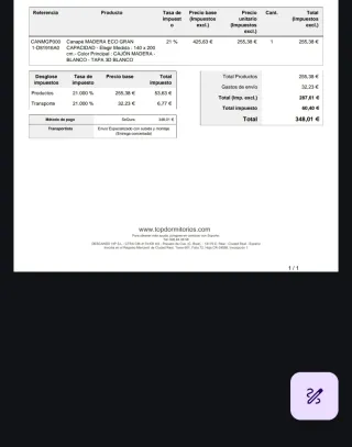 Canapé Cama Blanco 140x200cm