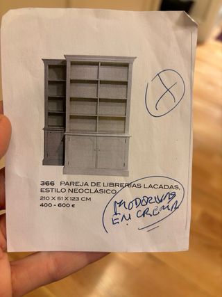 Pareja librerias de madera lavada color crudo