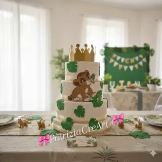 Torta scenografica 3 piani elefante mongolfiera