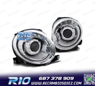FAROS PARA FIAT 500 07- PROJEKTOR CROMADO