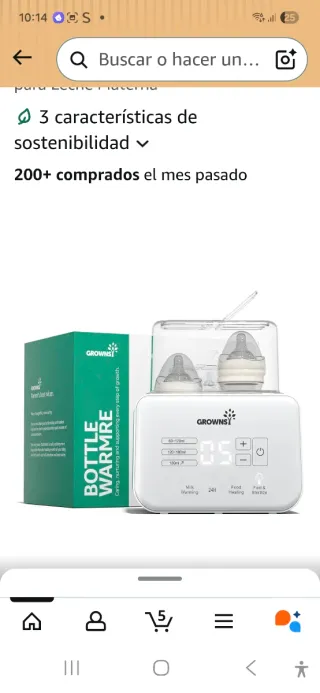 Calienta biberones y esterilizador