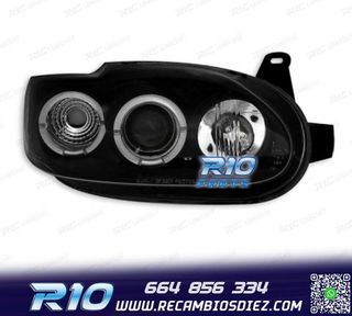 FAROS FORD ESCORT 95-00 OJOS ANGEL FONDO NEGRO