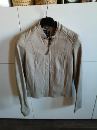 Giacca similpelle beige