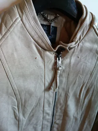 Giacca similpelle beige