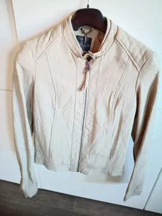 Giacca similpelle beige
