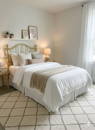 Cabecero Cama Latón Individual Dorado