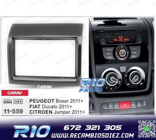 MARCO NEGRO BRILLO RADIO 2-DIN PARA CITROEN JUMPER PEUGEOT B