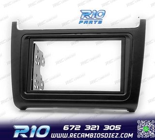 MARCO NEGRO COMPLETO RADIO 2-DIN PARA VOLKSWAGEN VW POLO 14+