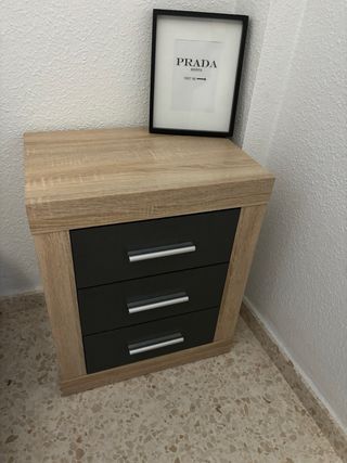 Mesita de noche madera y metal