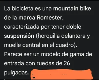 Bicicleta ROMESTER 26 Montaña
