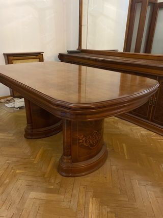 Mueble salon y mesa madera maciza