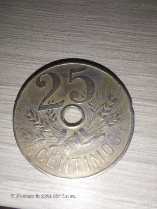 Moneda de 25 cms año 1927