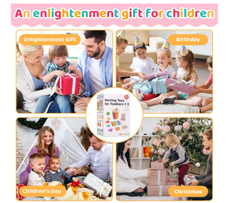 Gioco Montessori Legno 3 in 1 Forme Colori