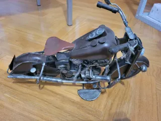 Figura Moto Metal Retro Decorativa Colección