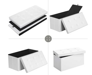 Puff Almacenaje SONGMICS Blanco