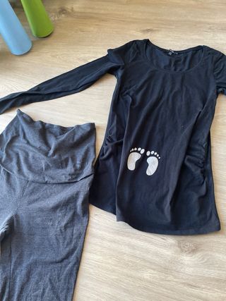 Conjunto Ropa Maternidad Negra y Gris