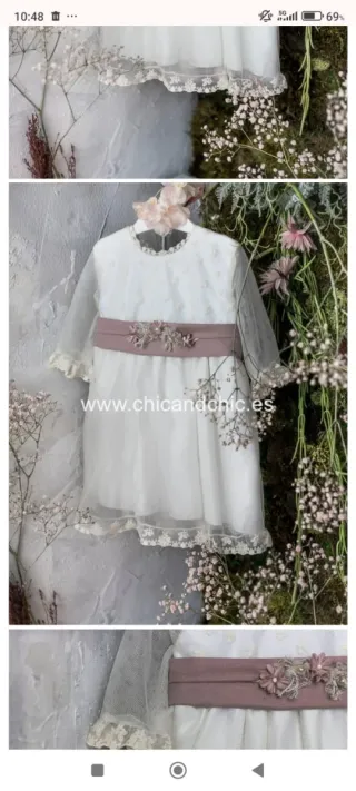 Vestido bautizo/comunión/boda para niña 18 meses